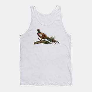 Hand Drawn Exotic Bird on tree branch Tank Top